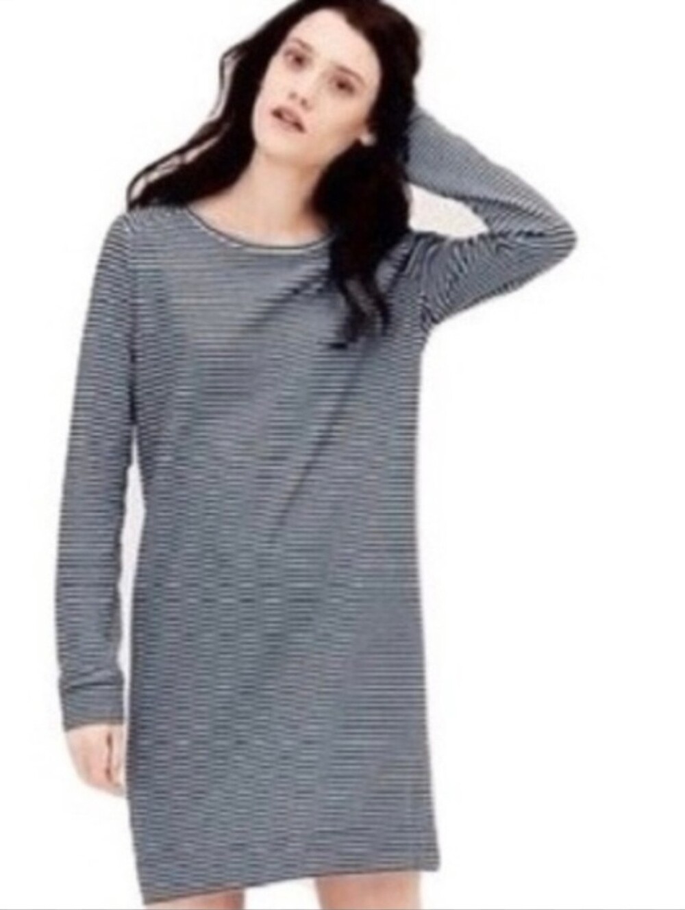 NWT Lou & Grey Striped Long Sleeve Knit Shift Dress Size XS